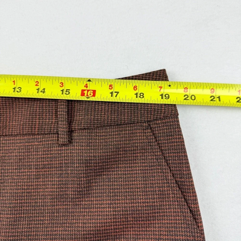 Worthington Women's High-Rise Modern Fit Stretch Rust Black Trousers Size 18 NWT